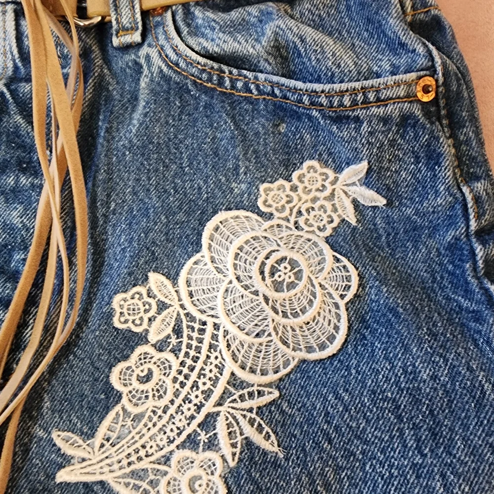 Upcycled Denim Crossbody Bag Vintage Style Boho - Picture 6 of 9
